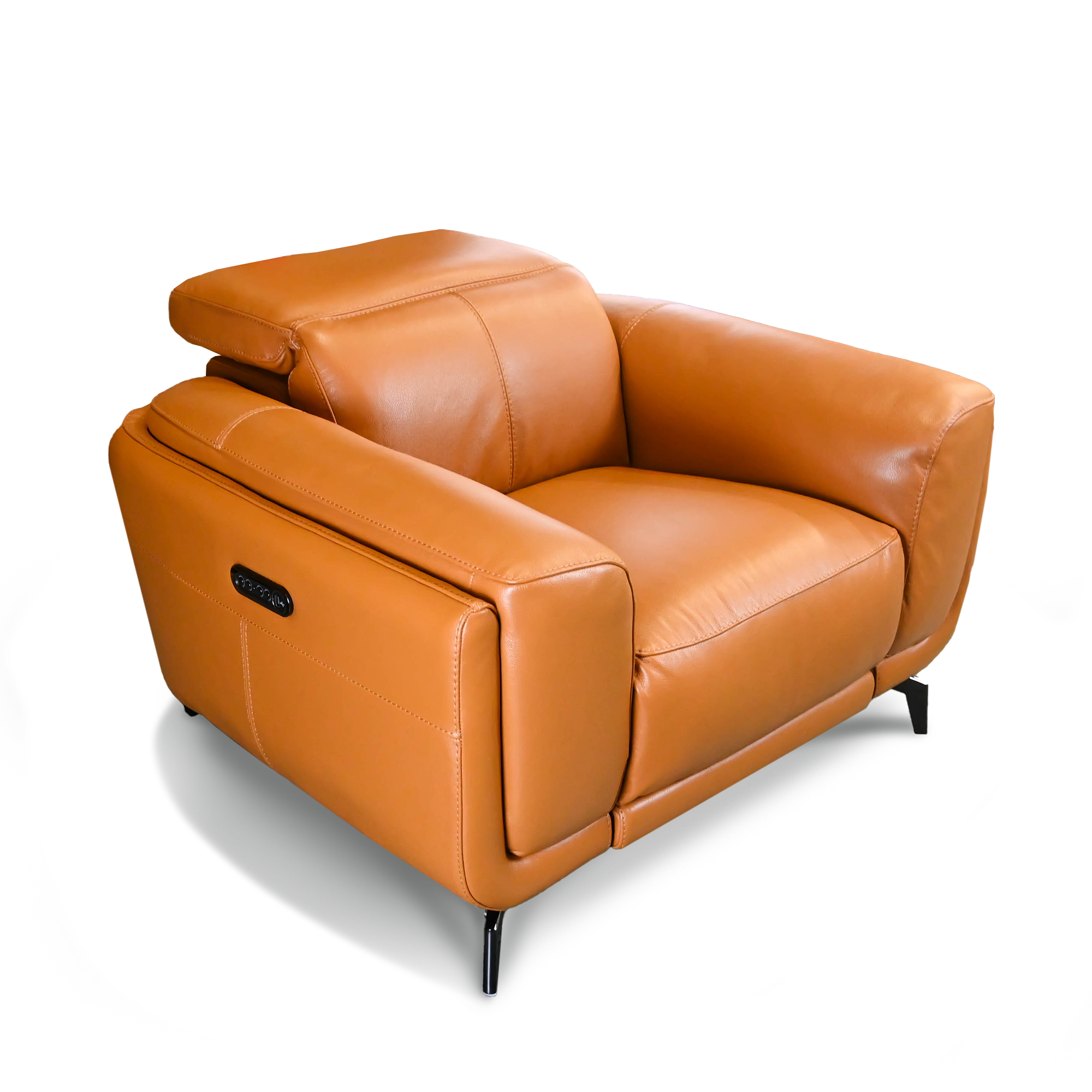 Hayastan Golden Oak Leather Power Reclining Arm Chair in Edmonton, CA 