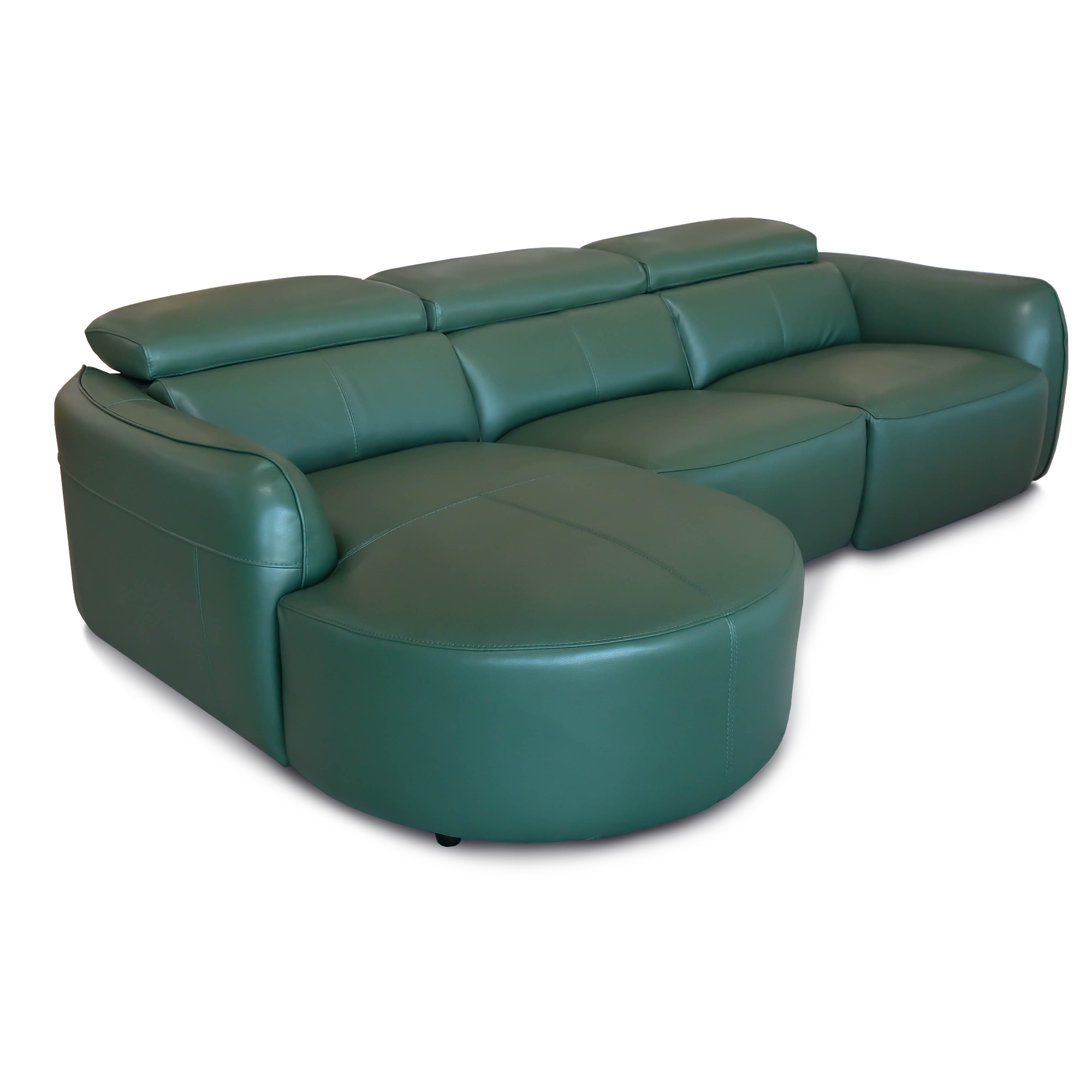 Arzi Green Leather Power Reclining Sofa at Mobler Furniture in Edmonton, CA